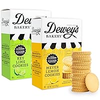 Vista 1 de Dewey's Bakery Meyer Lemon & Key Lime Galletas Finas Estilo Moravo Paquete Variado, Frescas de Panadería con Ingredientes Simples Reales, Aperitivo