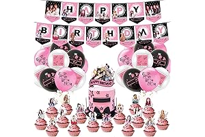 Blackpink Birthday Party Supplies,Black Girl Pink Girl Birthday party Decoration