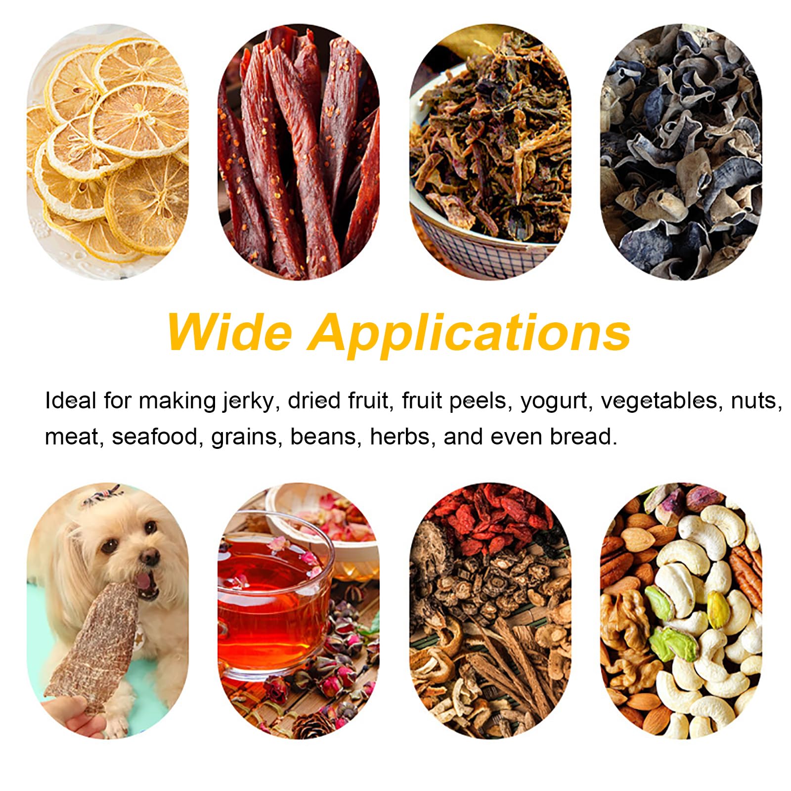 Deshidratador De Alimentos De 6/8 Capas, Liofilizador Comercial, Tiempo Ajustable: 30 Min-24 H, Temperatura Ajustable: 30 ℃-85 ℃, Calentamiento Circulatorio De 360°, para Verduras, Frutas