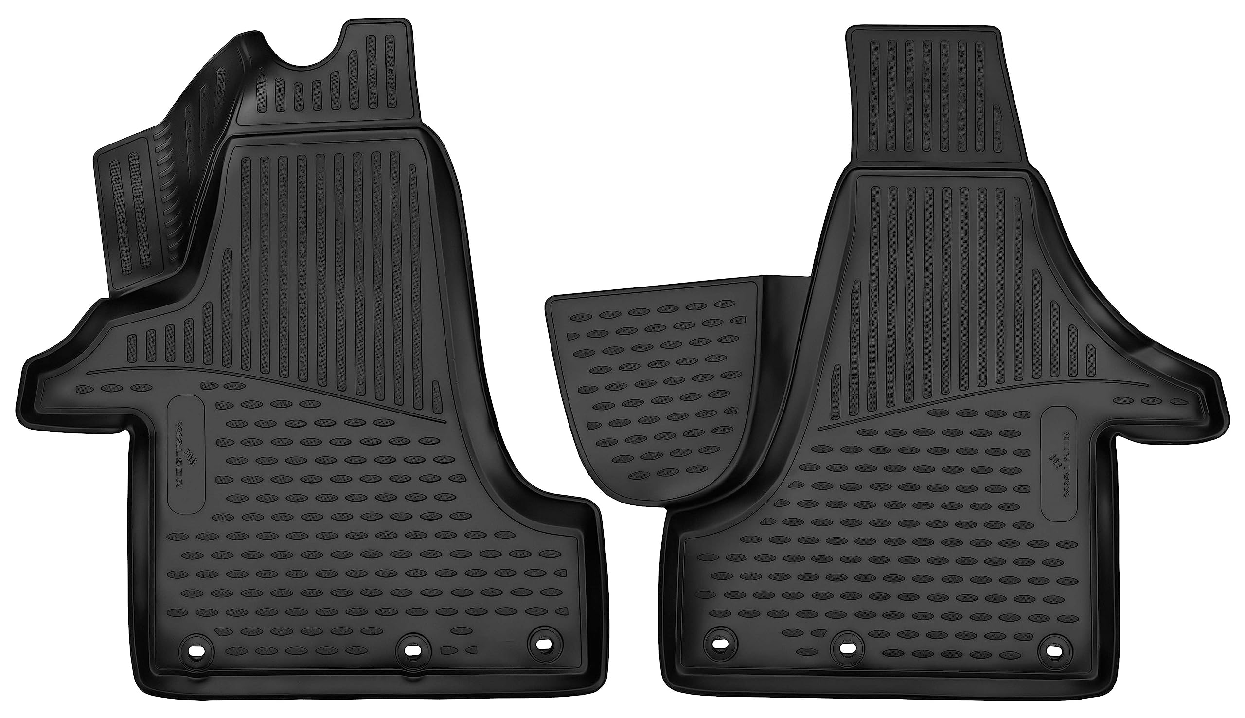 WALSER XTR Gummi Fussmatten Auto für VW Transporter 6 Kasten/Pritsche/Fahrgestell 04/2015-Heute, 100% passgenaue Auto Fußmatten, robuste Universal Fußmatte Auto, Gummimatten Auto