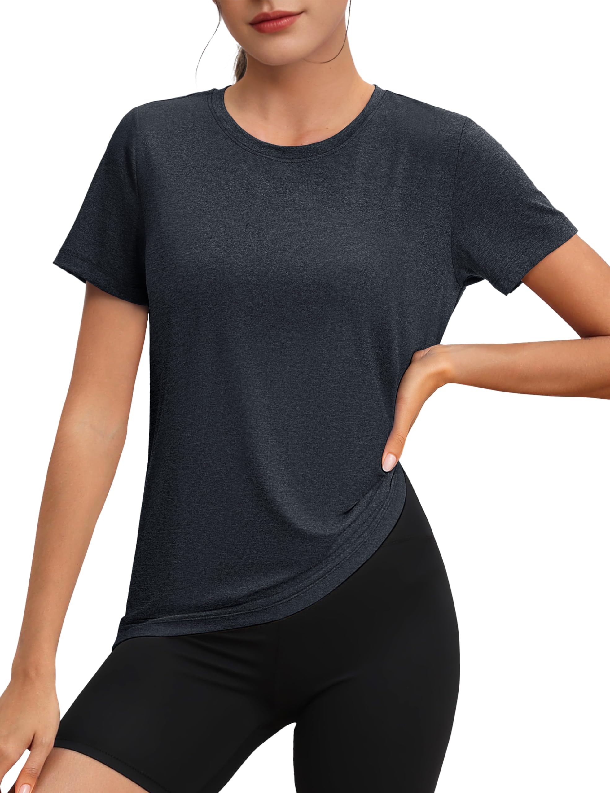 MAGCOMSEN Women's Tops Short Sleeve Workout Shirts UPF 50+ Quick Dry Athletic Running Swim Rash Guard