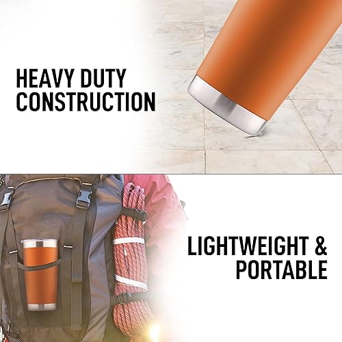 Miniatura 63 de Zulay - Taza de café aislada de 12 onzas con tapa, taza de campamento de acero inoxidable con asa, taza aislada al vacío de doble pared Duracoated