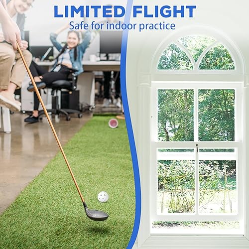 Miniatura 10 de Junkin Paquete de 50 pelotas de golf de práctica de vuelo limitado, bolas de golf de impacto de plástico de 1.65 pulgadas, huecas, suaves,