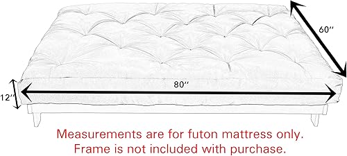 Miniatura 74 de Poly Solid - Colchón de futón completo, 8 pulgadas, color azul polvoriento Negro -,Azul,rosado (Blush Pink),Borgoña,Burnt orange,2-Burnt