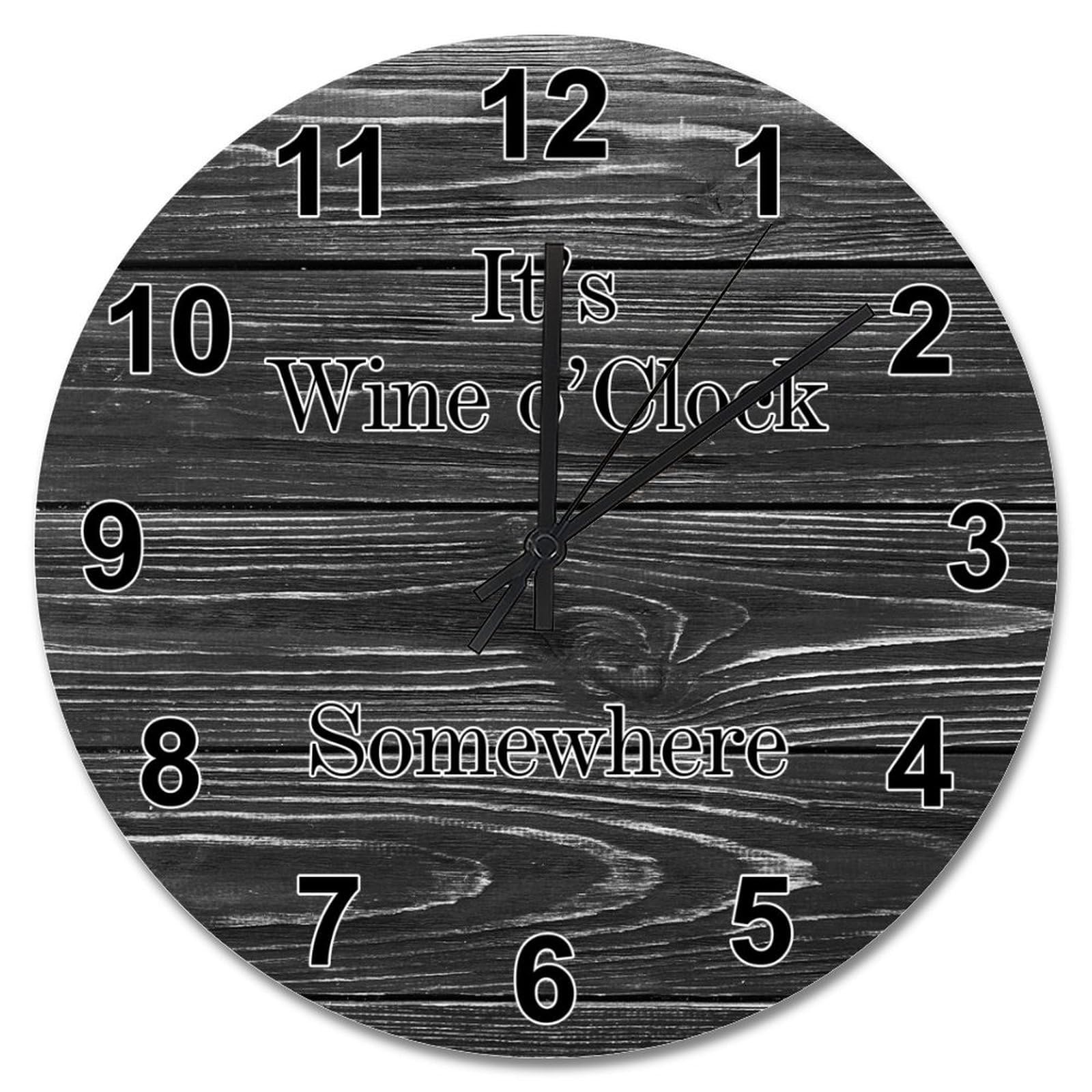 Horloge de plage It's Wine O'Clock pour cuisine et salon shabby chic