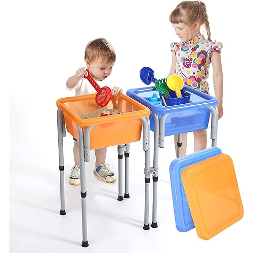 Special Supplies Sensory Activity Table for Kids and Toddlers with 2 Plastic Buckets, Easy Build Frame, and 7 Beach Toys for Interactive, Hands-On Learning Water, Sand, and STEM Play