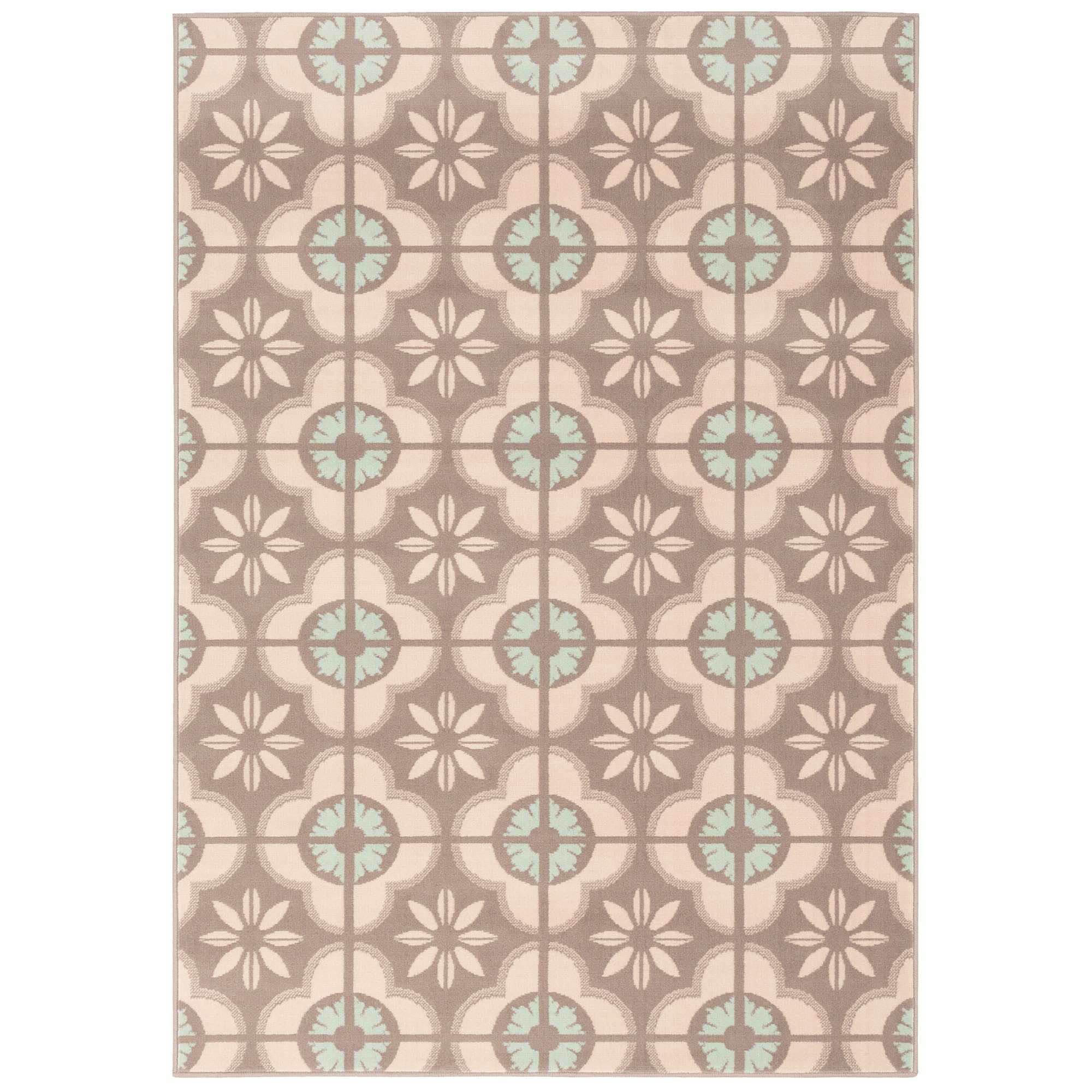 Pergamon Samba - Tapis de Designer Moderne - Optique des tuiles - Beige - 5 Tailles