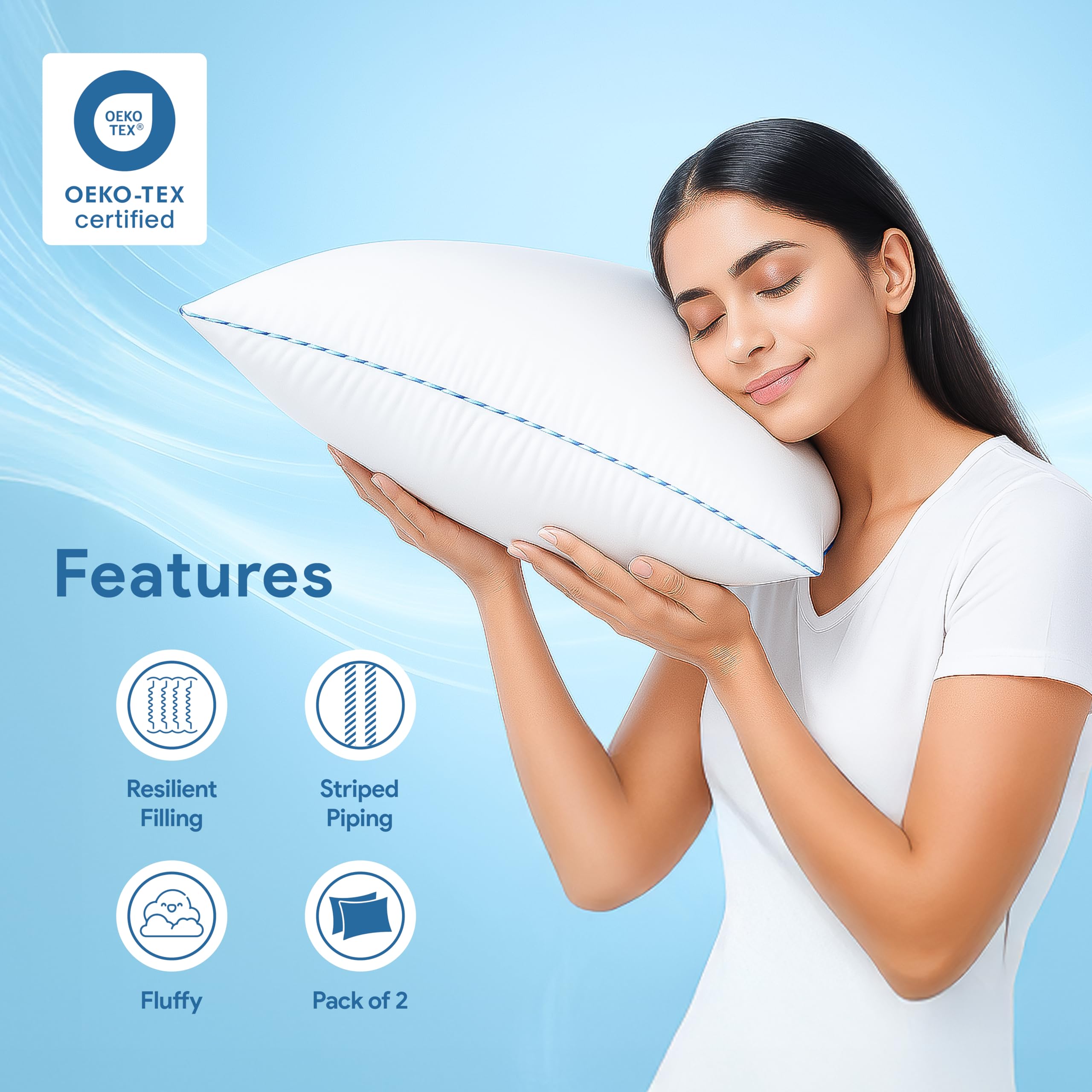 bien LIVING Softmax Pillow Duo - White, Pack of 2 -4