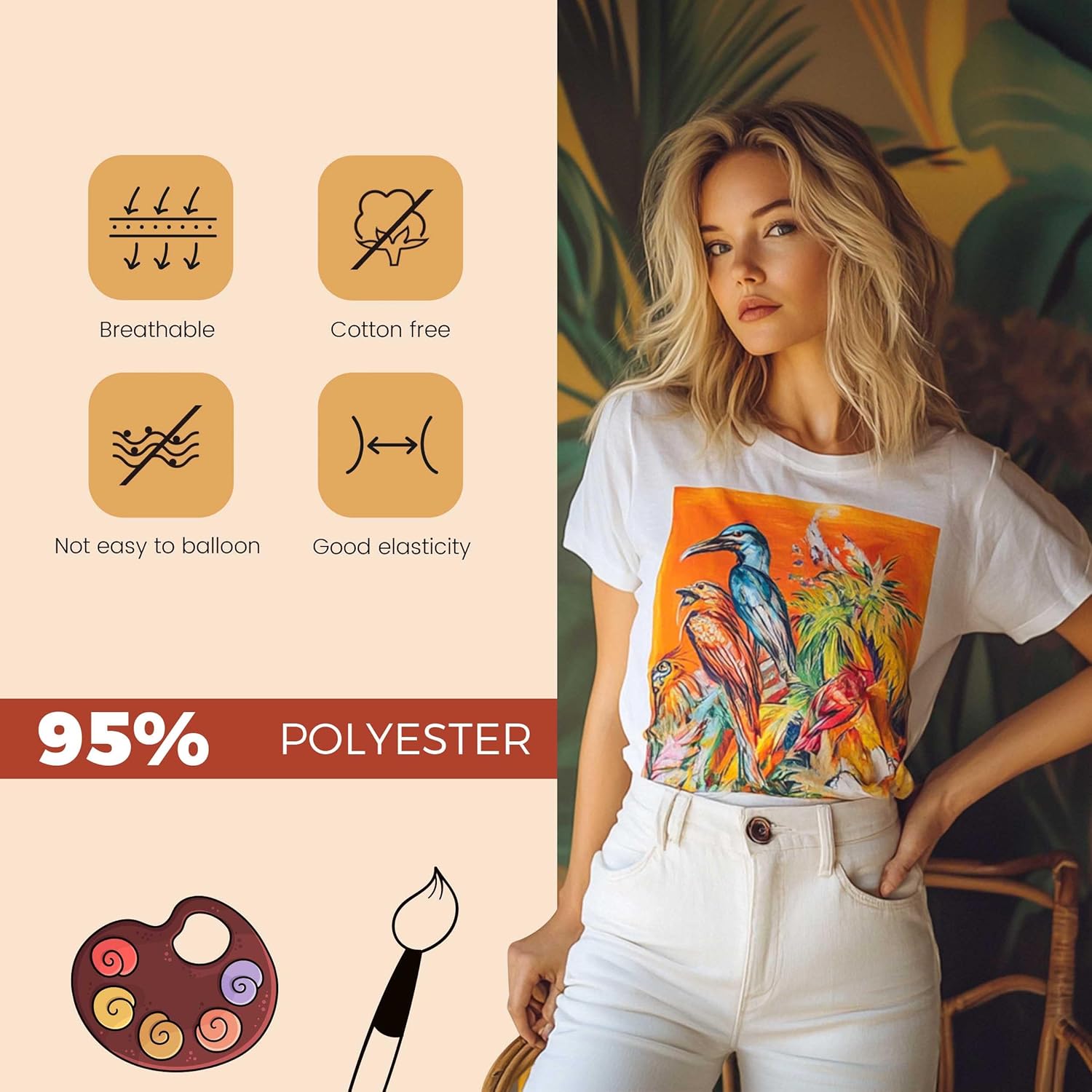 Joyclub 5 PCS Unisex Sublimation Blanks Bulk Polyester T Shirts for Sublimation Crew Neck Short Sleeve Wholesale DIY Gifts - Image 4