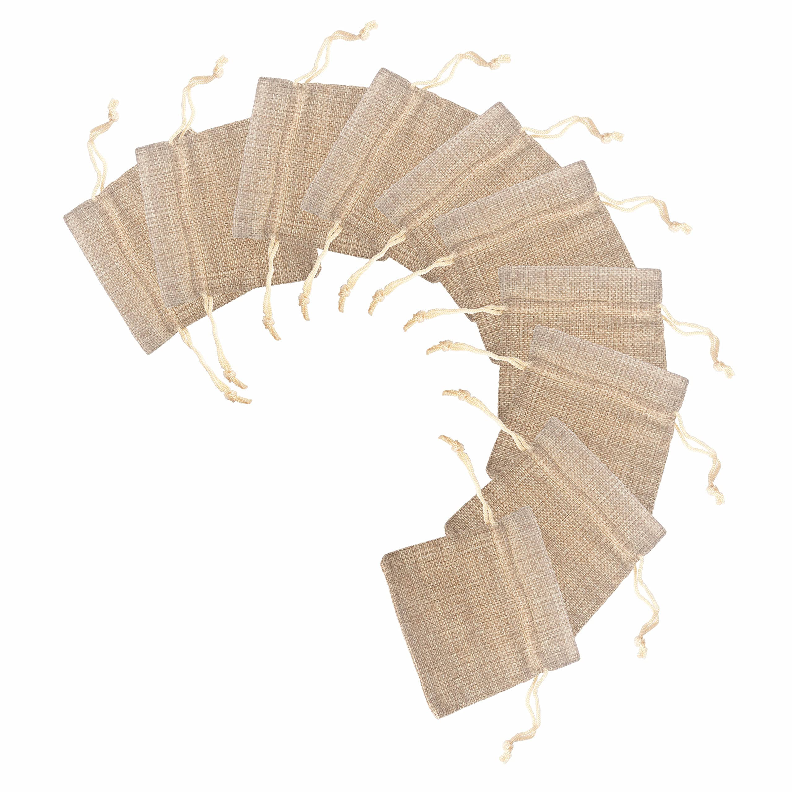 Pure Source IndiaPure Source India Natural Drawstring Gift Bag|Jute Pouch|Jewelry Bag|Gift Pouches, 4 Inch (Pack of 8)