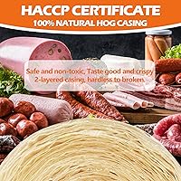 Vista 2 de HAIKISS Carcasa de salchicha de secado comestible, tripas naturales para salchichas caseras sabrosas, salchichas de desayuno, salchichas italianas