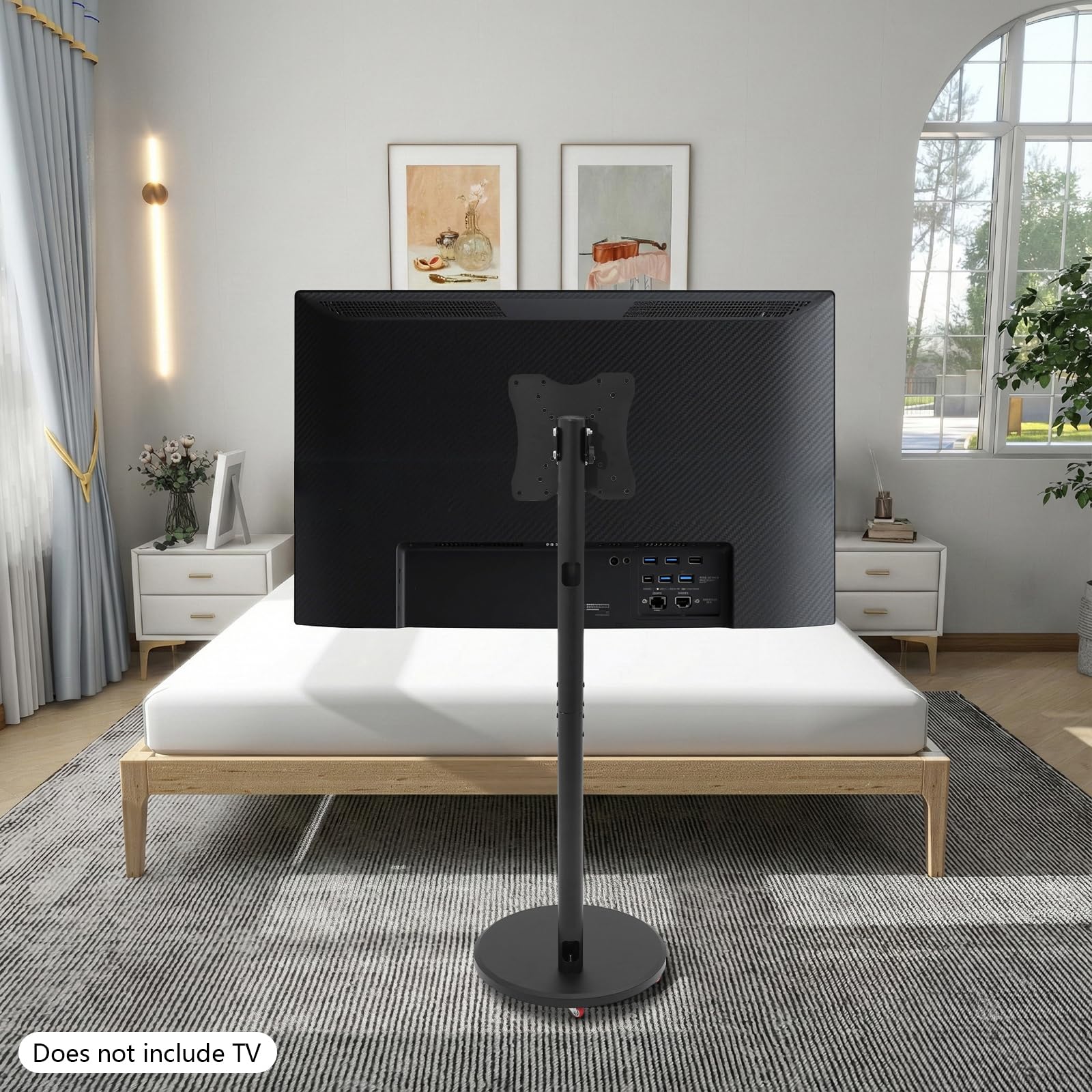 Supporto per TV mobile con ruote e girevole a 360°, universale, portata massima 30 kg, per TV da 10 a 42 pollici, max. VESA 200 x 200, altezza 109 – 121 cm, ideale per soggiorno, camera da letto