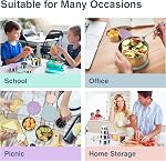 18/8 Stainless Steel Food Snack Storage Containers(4 Pack: 3/7/13/22oz) | Stackable, Leakproof Lunch Box with Silicone Lid, for Kids and Toddler Home School Use