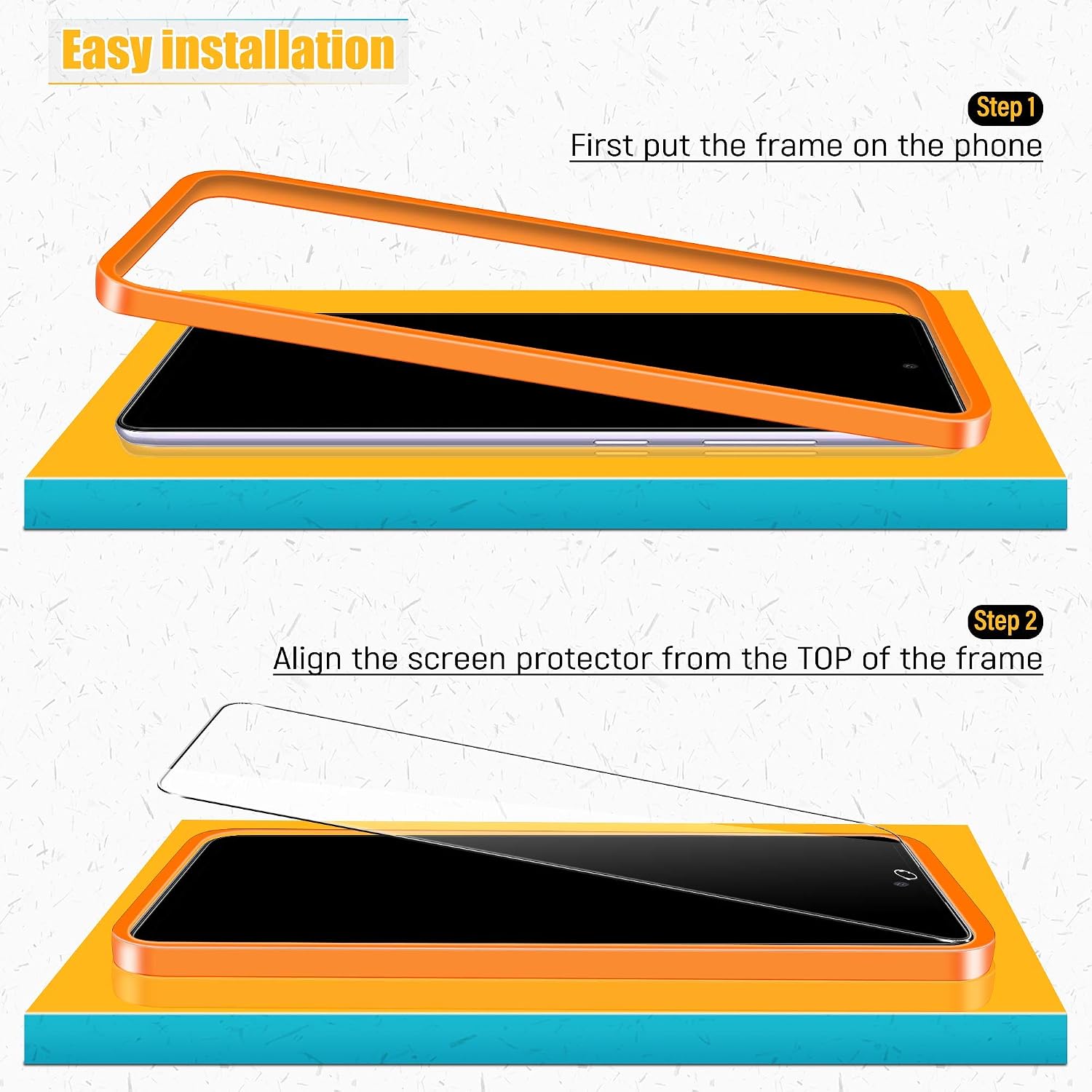 UniqueMe [ 2+3 Pack Compatible with Samsung Galaxy A52 4G / 5G / A52s 5G Tempered Glass Screen Protector + Camera Lens Protector with Easy Installation Frame[HD Clear][9H Hardness].