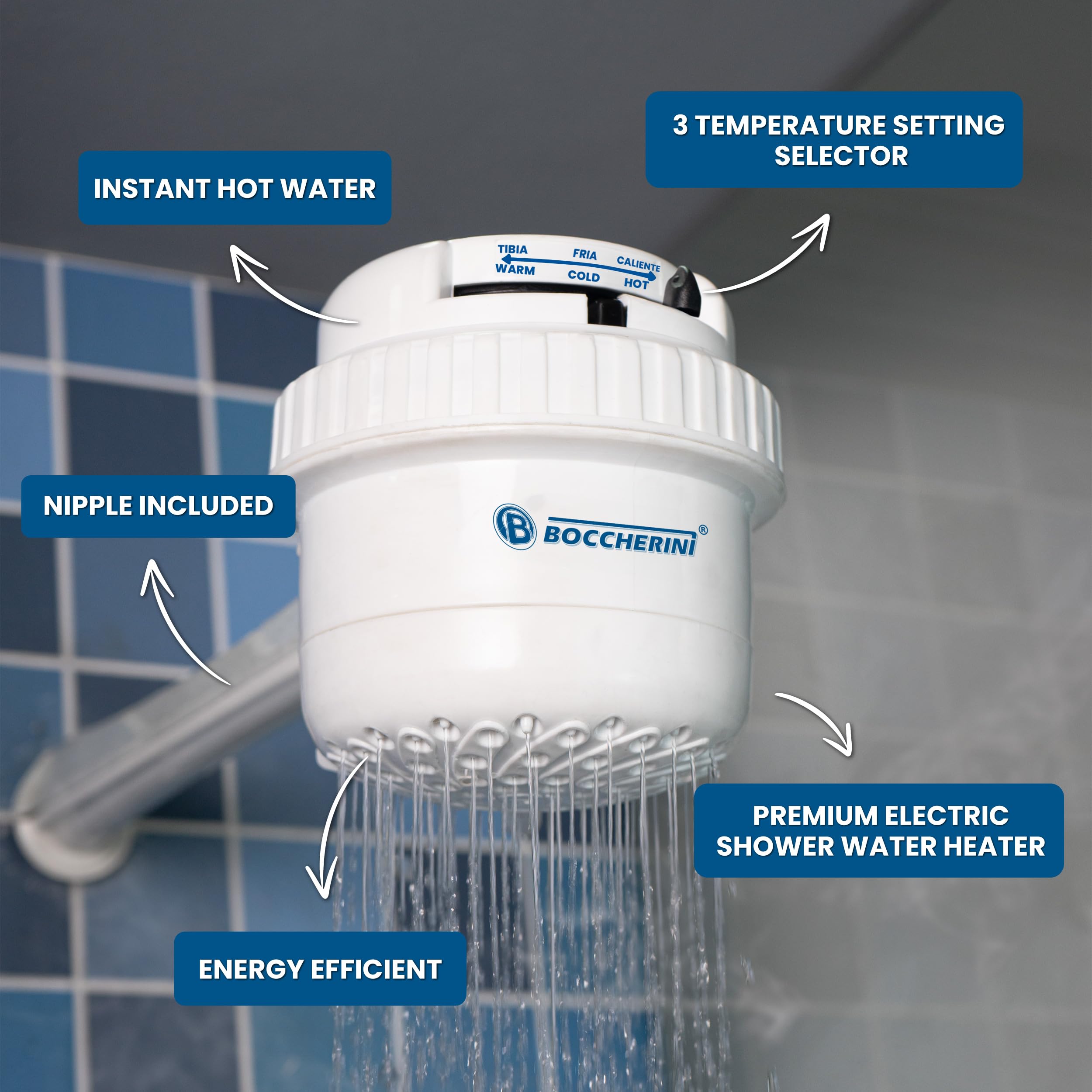 BOCCHERINI Electric Shower Water Heater For Bathroom