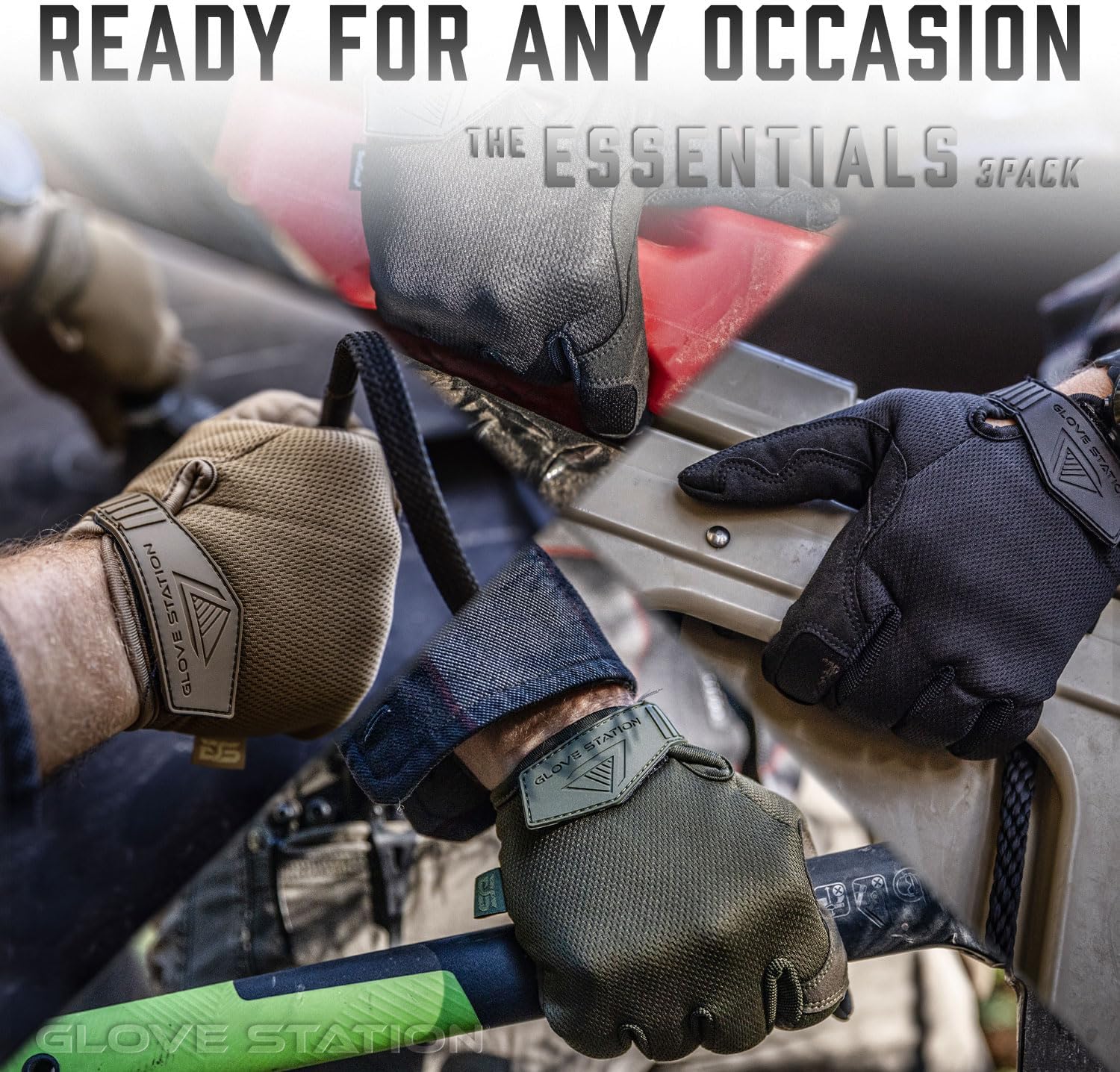 Glove Station Gloves for Men, Essential Series - Heavy Duty Mechanic Work Gloves