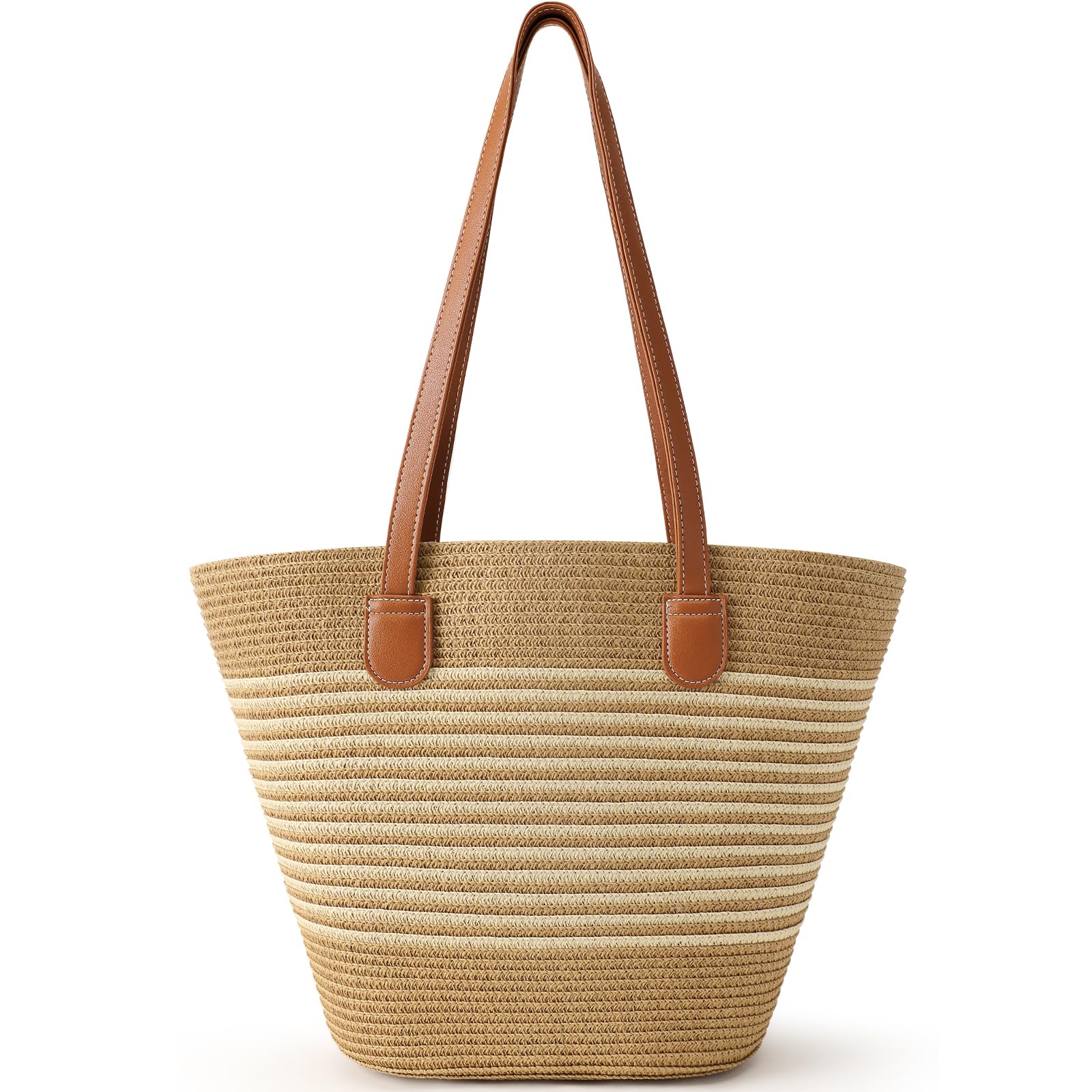 Trifabricy Straw Beach Bags for Women, Woven Shoulder Vacation Handbag