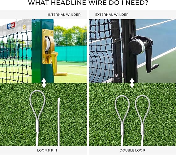 VERMONT 2.5mm Padel/Pickleball Tournament Net Regulation Court Net, Braided HDPP Mesh, Quad-Stitched Optic White Headband, UV & Rot Resistant, Loop & Pin/Double Loop