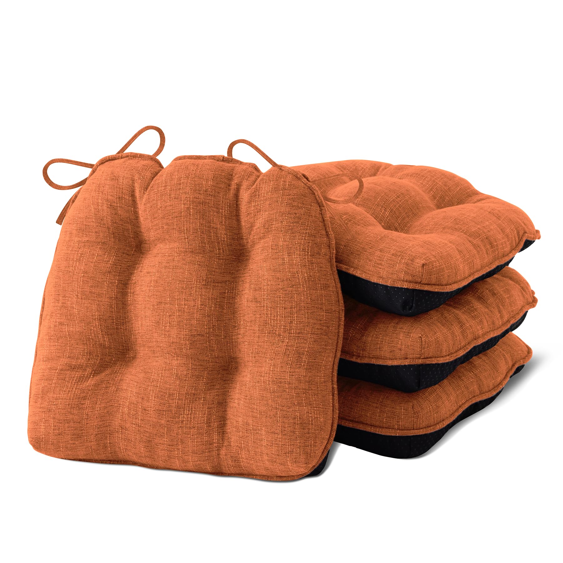 Photo 1 of IPYNBAP Chair Cushions Set of 4, 15.5"x15.5"x4", Orange