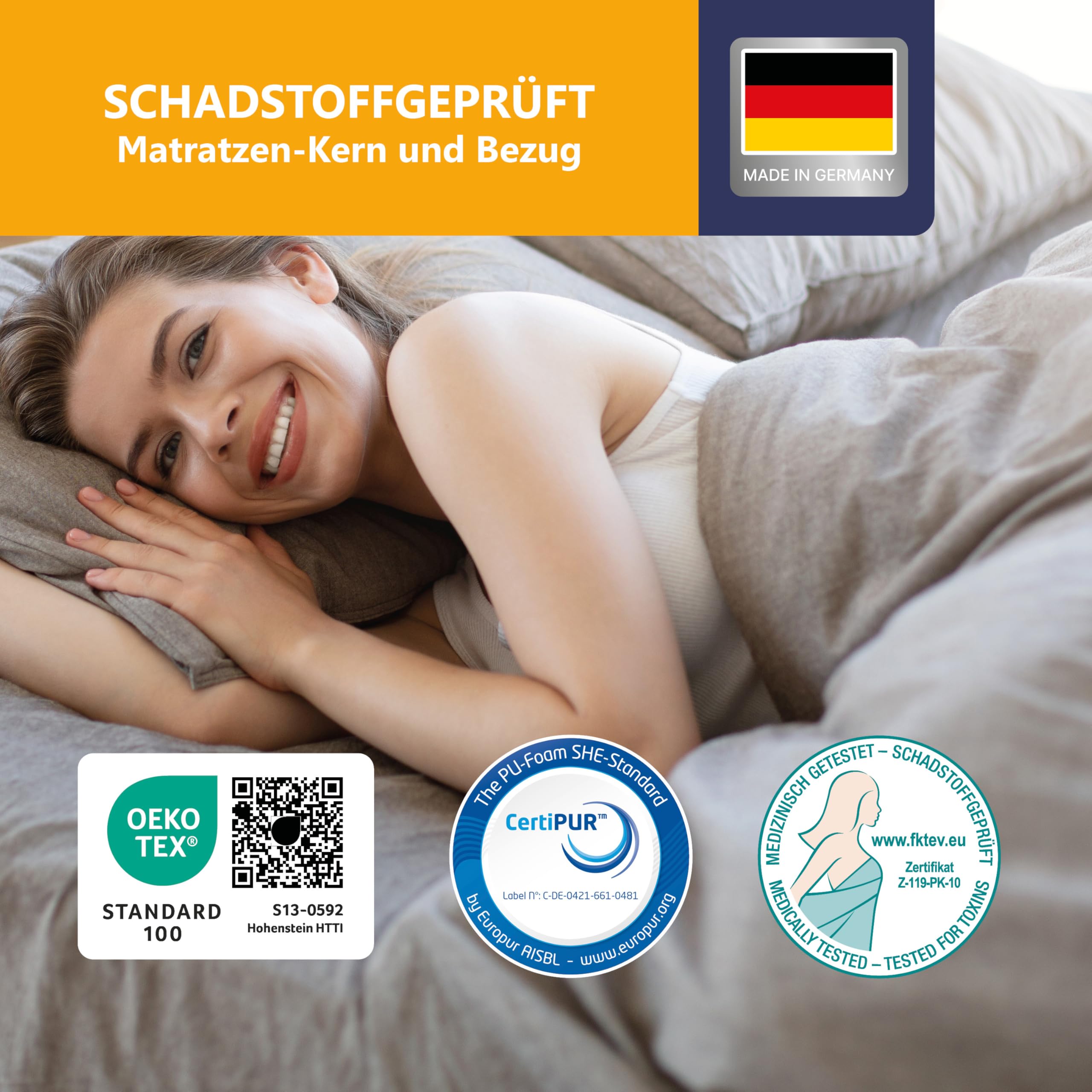 Kaltschaummatratze BeCo Grand Relax, 25 cm Komforthöhe, Made in Germany, Größe:80 x 200 cm, Härtegrad:H2 (0 kg - 100 kg) (90x200, H4)