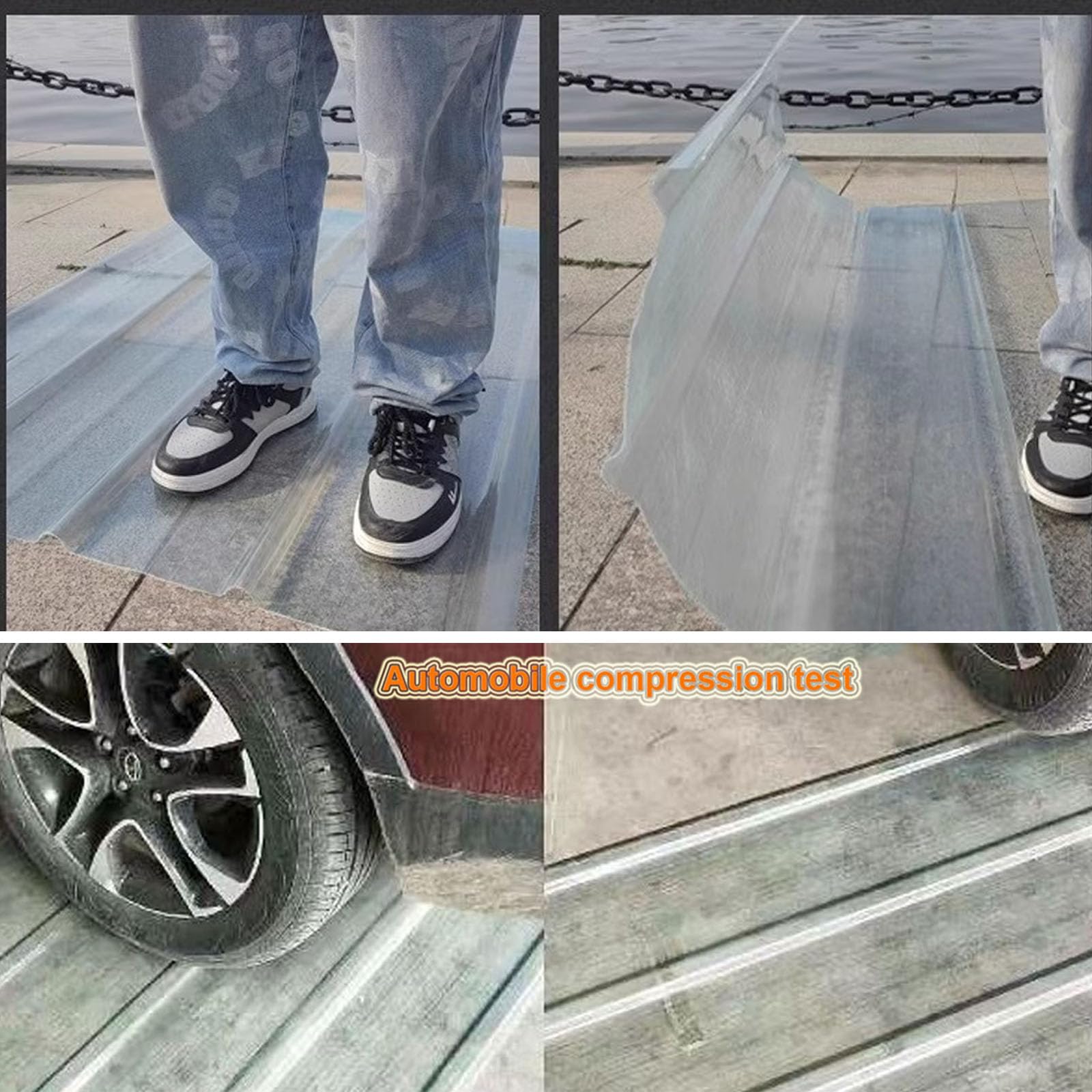 Hojas De Techo Corrugado,2mm Planchas Transparentes Tejados,FRP Con Resistencia A Los Rayos UV,Chapa Ondulada Para Invernaderos Prueba De Lluvia,Placa De Aislamiento (0.9×1.2m/35×47in,1pcs)