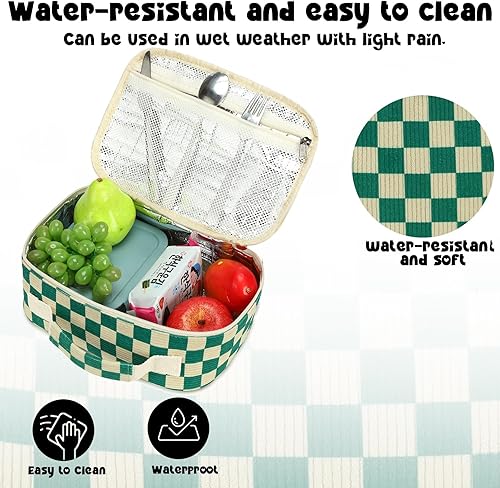 Miniatura 3 de Bluboon Bolsa de almuerzo para niños y niñas, lonchera aislada para la escuela, bolsa de almuerzo de pana para la escuela, bolsa de almuerzo para