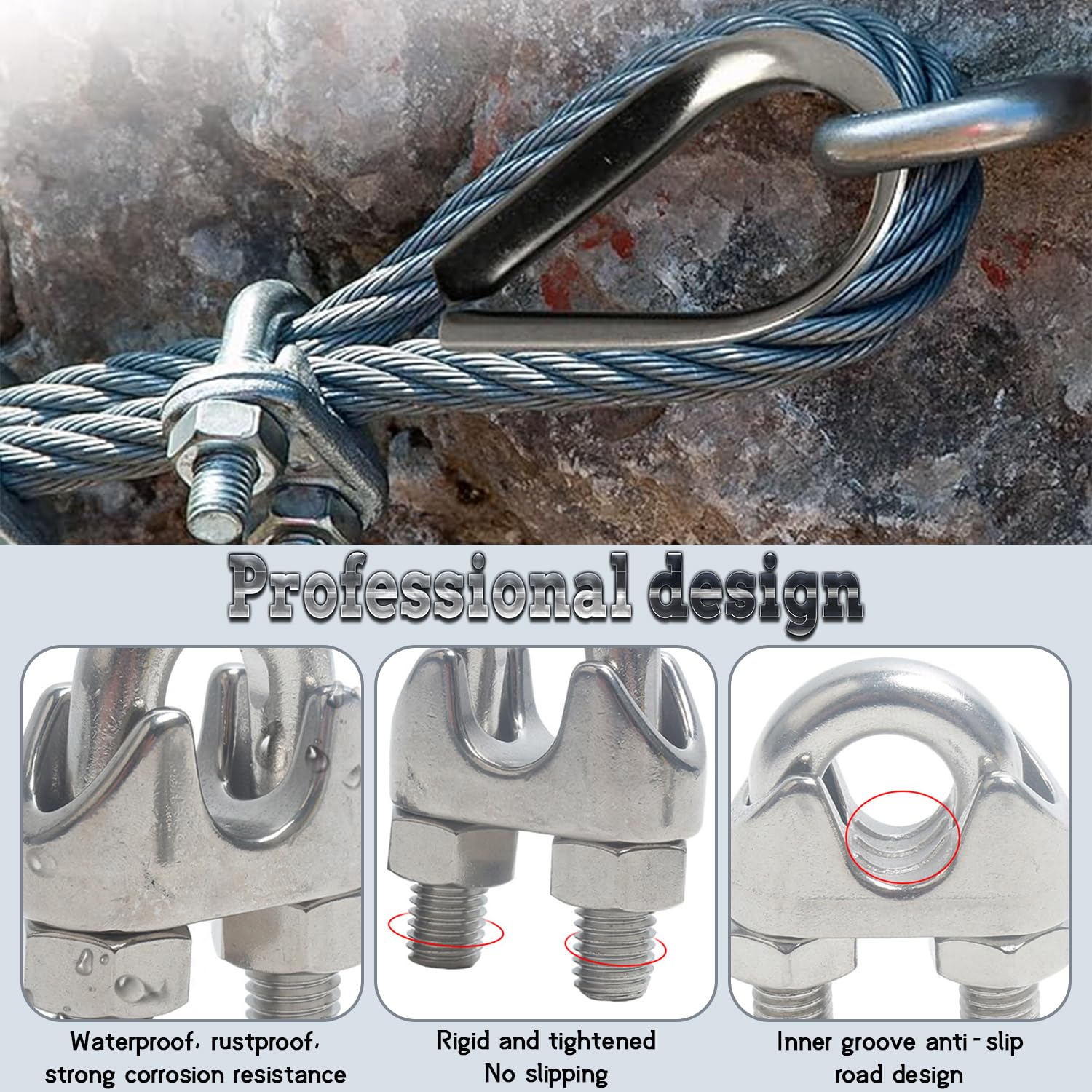 Morsetti a U universali in acciaio inox per box da tetto, kit di