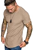 Men&apos;s Muscle T-Shirt Pleated Raglan Sleeve Bodybuilding Gym Tee Short Sleeve Fashion Workout Shirts Hipster Shirt