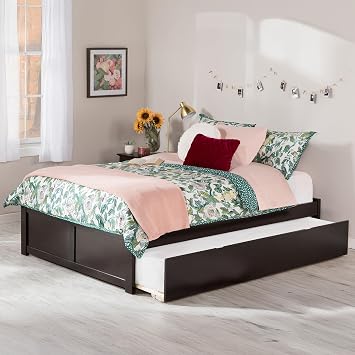 AFI Concord Full Size Platform Bed with Footboard & Full Trundle in Espresso