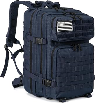 50L Military Tactical Backpack Training Gym Fitness Bag Outdoor Hiking Camping Army Molle Backpacks for Women Travel Blue