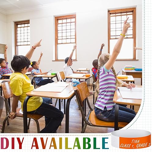 Miniatura 5 de Tudomro 300 pulseras de papel para eventos, impermeables, de neón, pulseras de identificación de conciertos, bandas de mano para eventos, pulseras