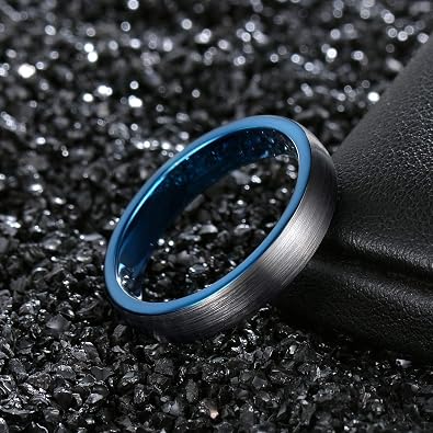 TRUMIUM 4mm 6mm 8mm Tungsten Ring Wedding Band for Men Women Two Tone Rings