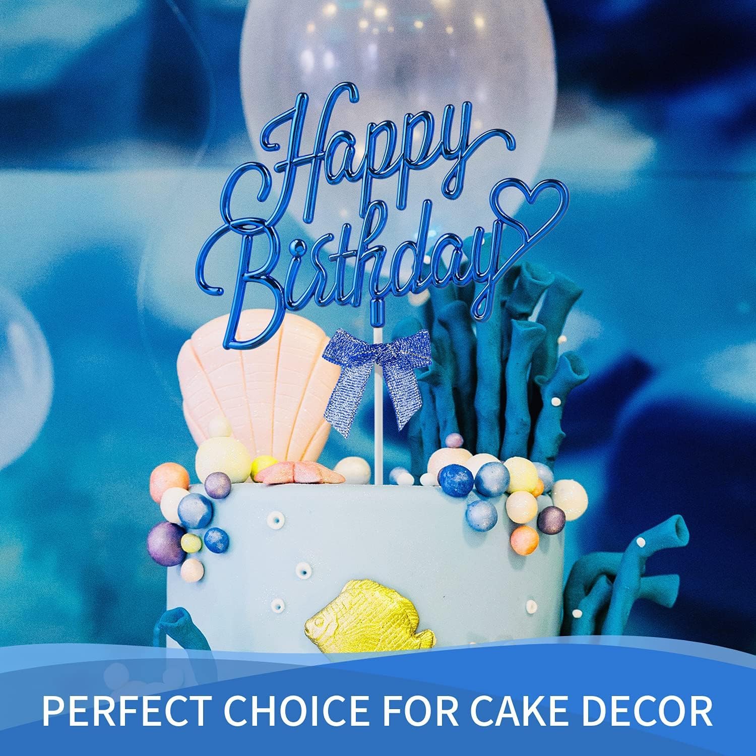 AMFIN® Happy Birthday Cake Toppers Set for Birthday Cake Supplies Decoration Accessories/Baby Boy 1st Birthday Party Decorating Items/Happy Birthday Cake Topper for Boys Party Decorations - Blue - Image 5 thumbnail
