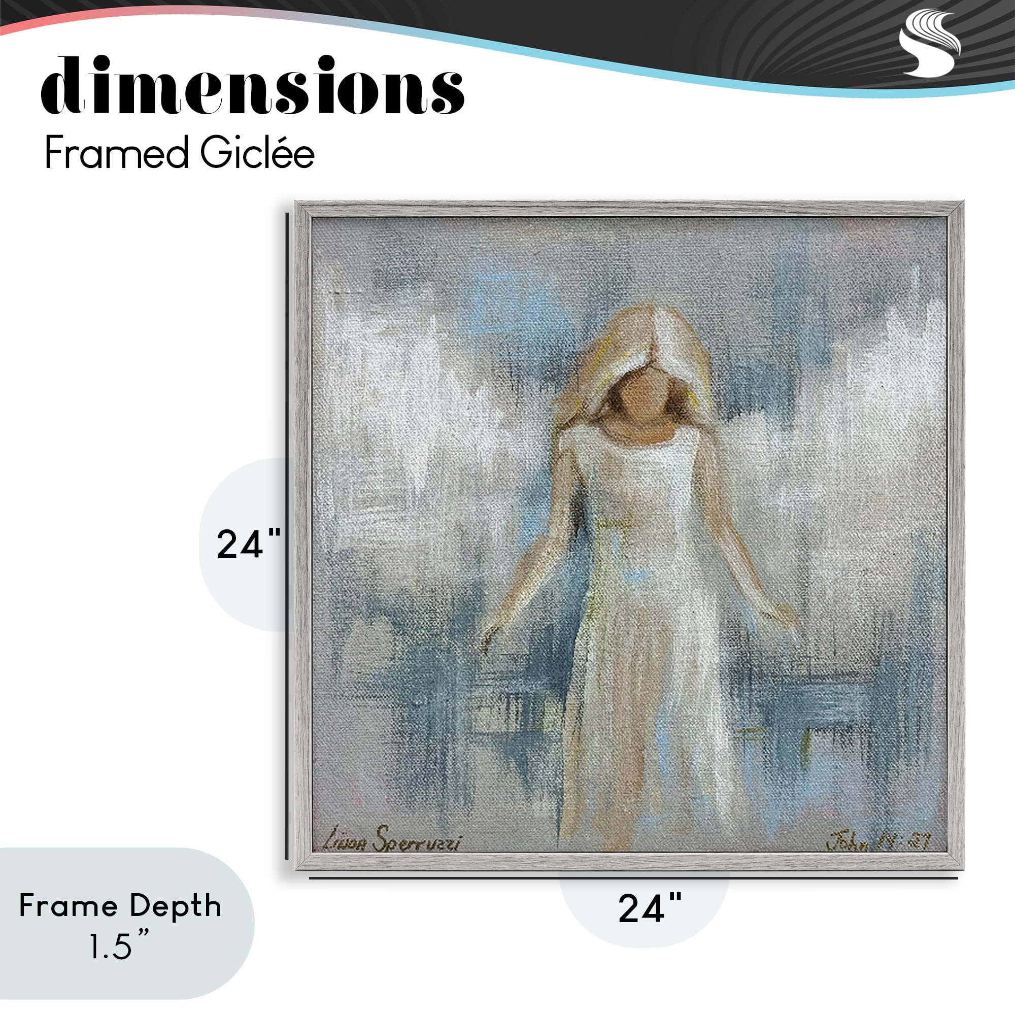 Ethereal Peace Angel Spiritual, stampa giclée incorniciata, 61 x 61 cm
