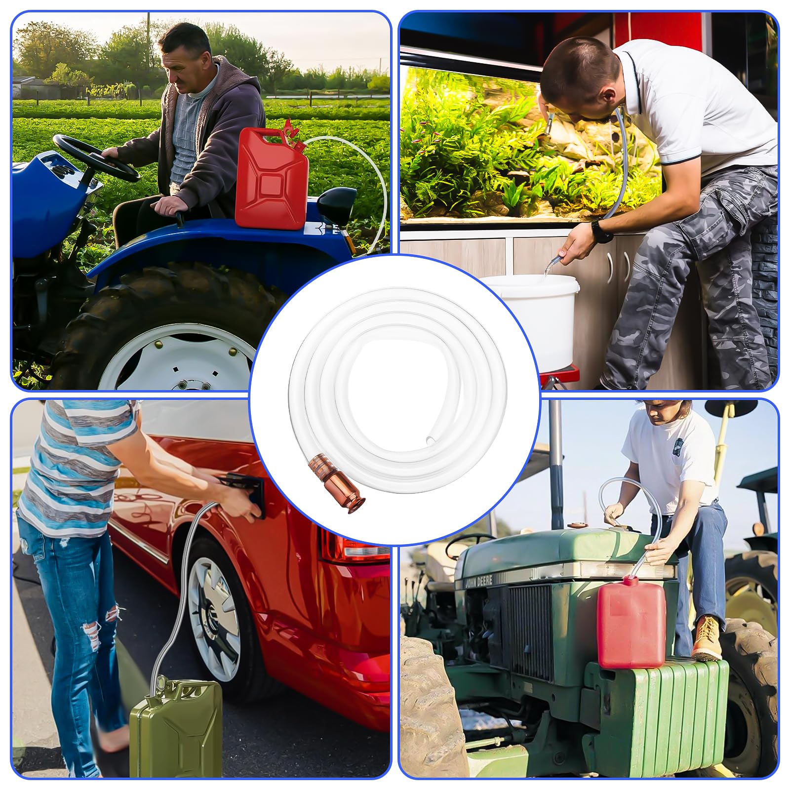 2 Schüttelschläuche 1,8m + 3m - Selbstansaugend Für Benzin, Diesel Und Wasser