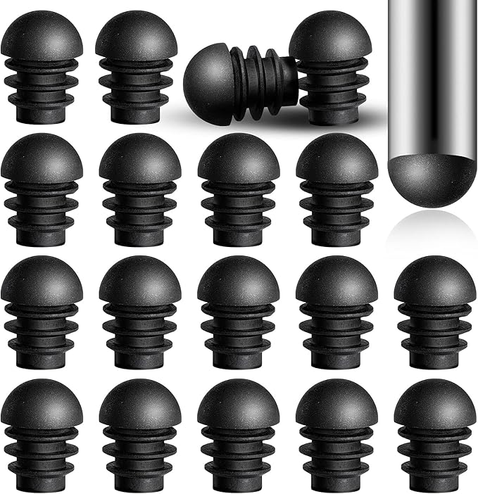 24 Pieces Round End Plugs Plastic Tube Inserts Chair Leg End Caps Tube
