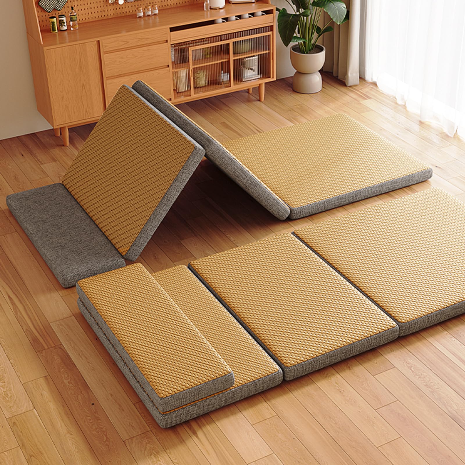 Tatami pliable gain de place pour remplacer les matelas d'appoint encombrants