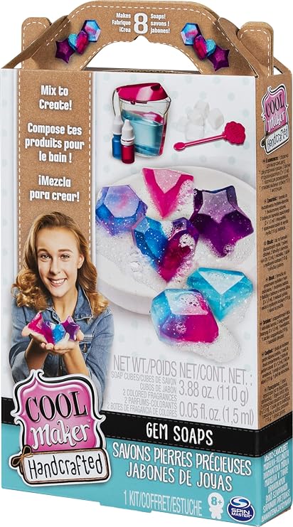 Cool Maker, Handcrafted Gem Soaps Activity Kit, Makes 8 Soaps, for Ages 8 & Up