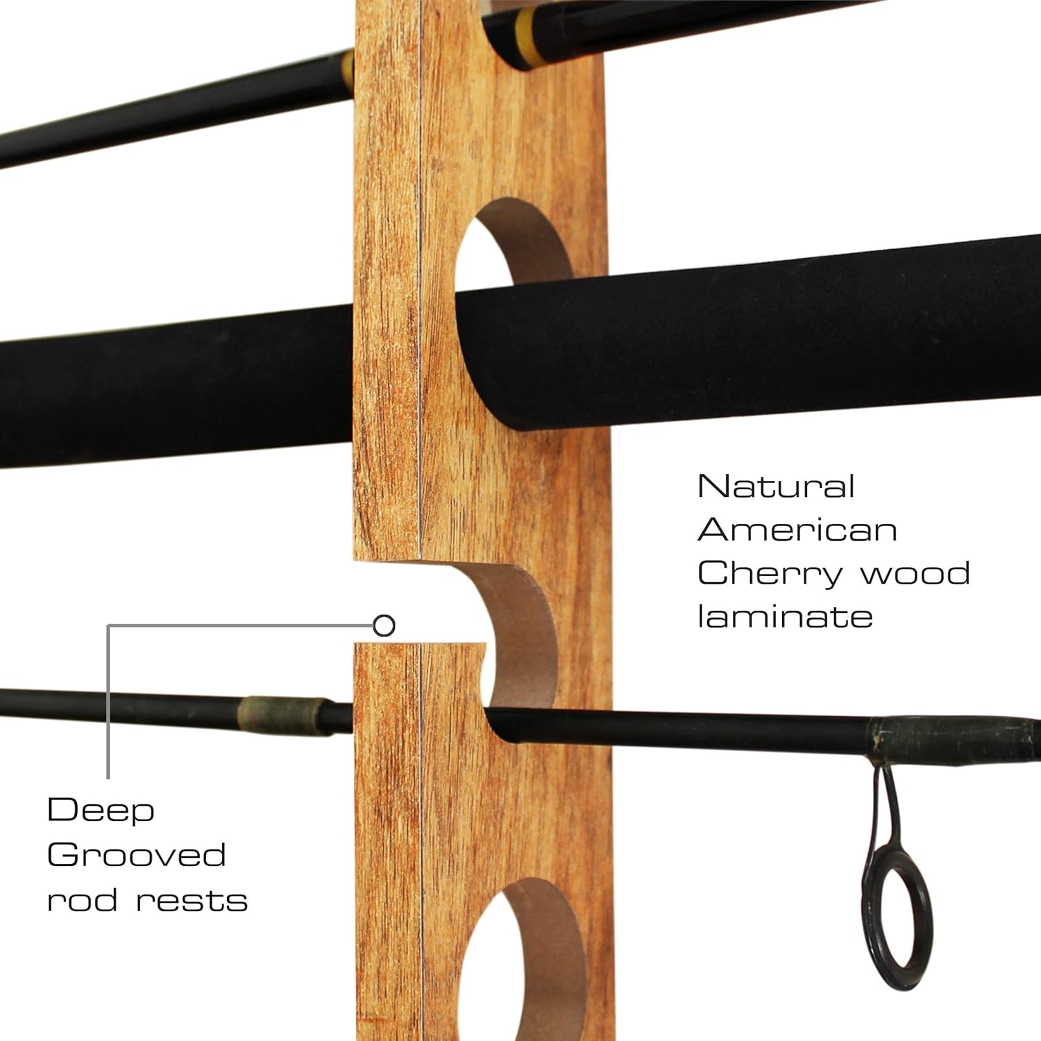Rush Creek Creations 8 Fishing Rod Storage Wall, Ceiling, or Garage Mount Rack, American Cherry : Sports & Outdoors