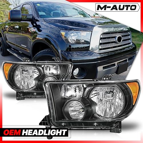 Miniatura 2 de M-AUTO Conjunto de faro delantero con 4 bombillas LED premontadas de 6000 K compatibles con Toyota Tundra 07 08 09 10 11 12 13  08-17 Sequoia,
