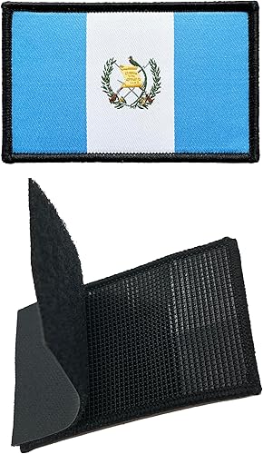 Miniatura 3 de 3 parches de bandera guatemalteca de 2 x 3 pulgadas, con lazo de gancho bordado táctico para brazaletes de bandera de país para mochila, sombrero,
