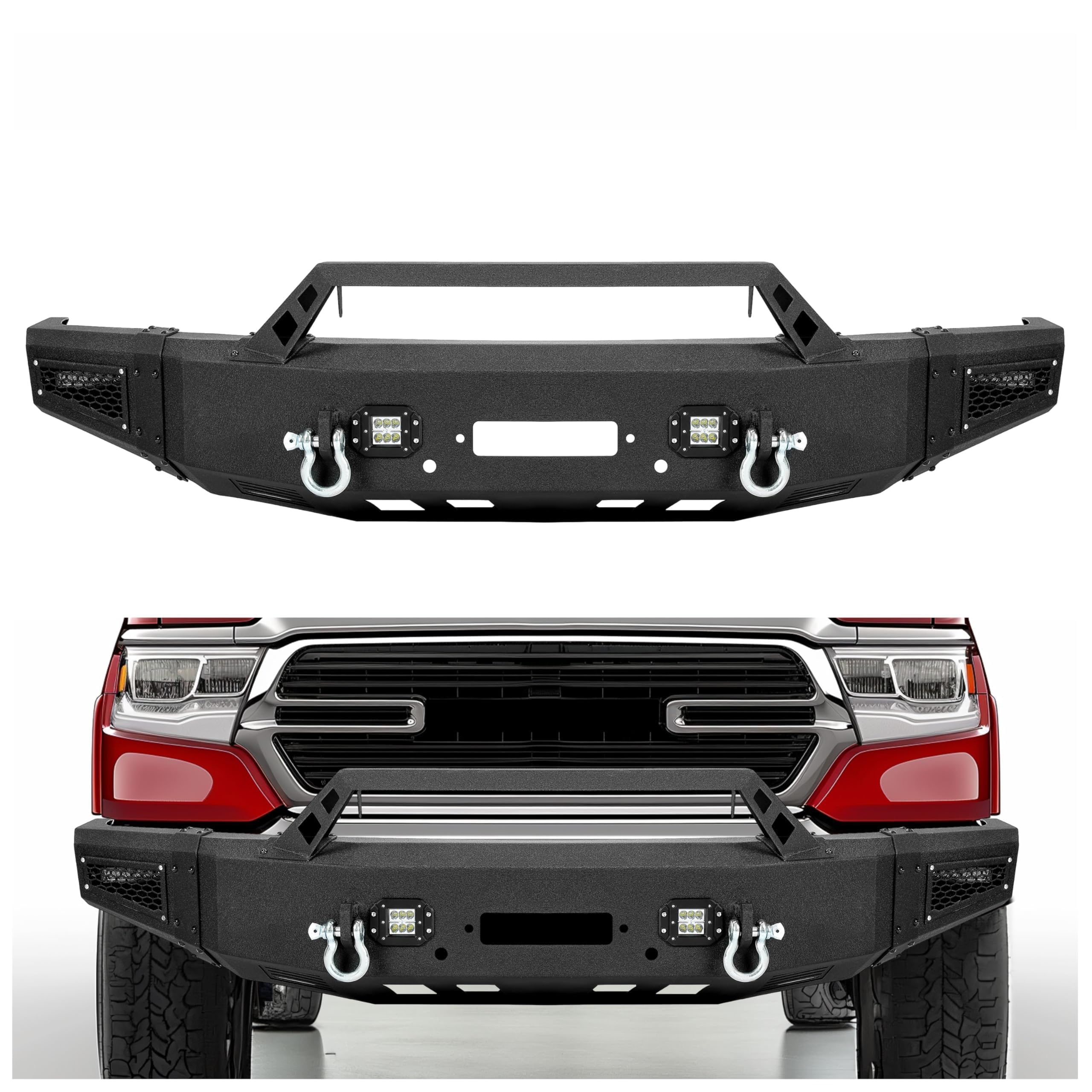 HECASA Front Bumper Assembly Compatible with - 2019 ram 1500 rebel front bumper