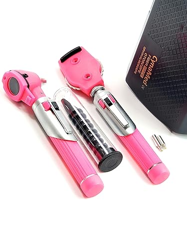 Miniatura 3 de Juego de otoscopio de doble mango premium, otoscopioideal para la escuela de medicina, cinamizado (rosa)