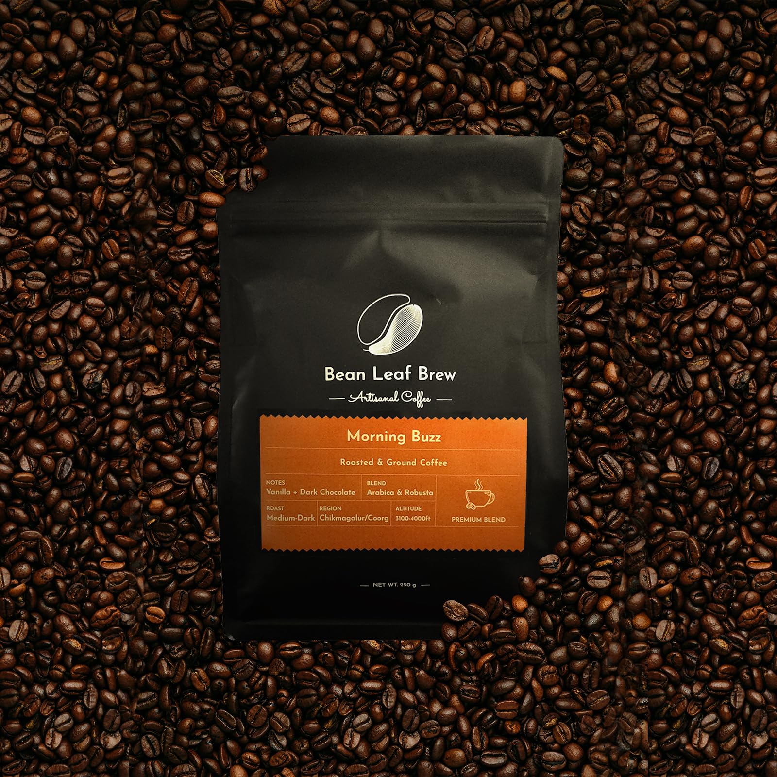 Bean Leaf Brew |Roasted and Ground Coffee 100% |Morning Buzz|Premium Blend |Medium Roast| 250 GM(Pour over) (B0CJ49MWG7) Amazon Price History, Amazon Price Tracker