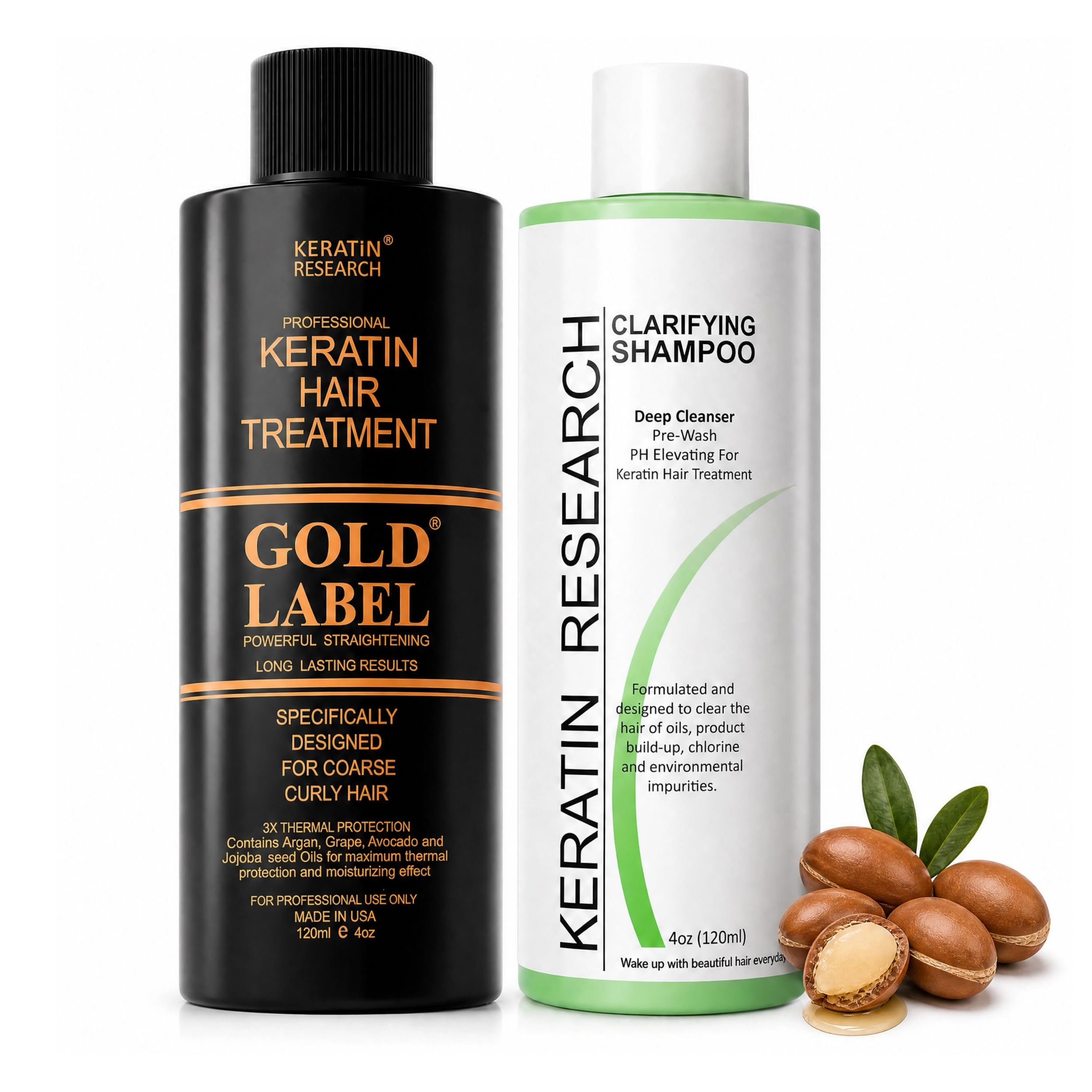GOLD LABEL Keratin Hair Straightening Blowout Treatment All Hair Types complex Colors & condition Long Lasting Eliminate Frizz & Repairs Damaged Dry Coarse Thick Wavy hair (4oz kit Gold Label)