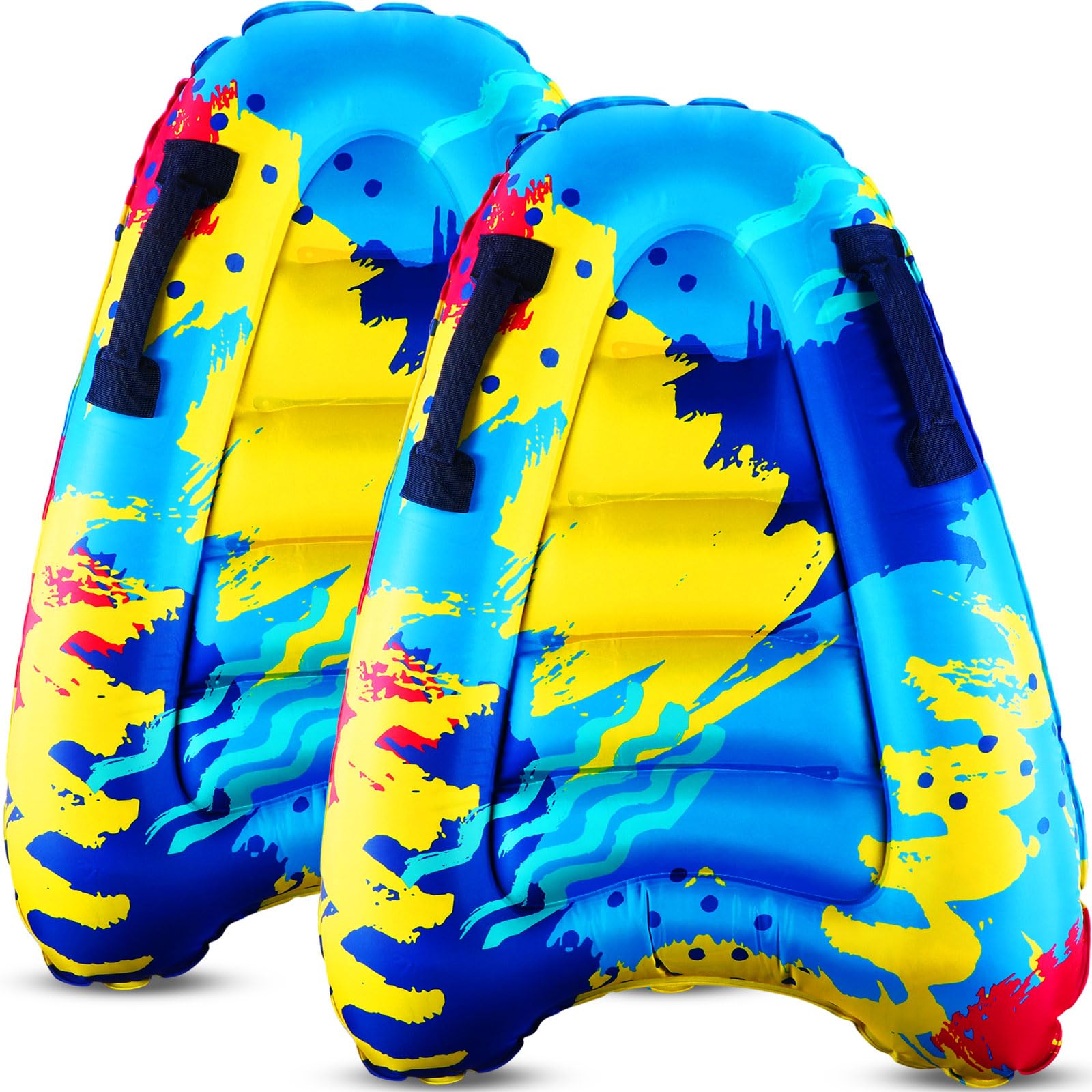 Inflatable Surf Body Board with Handles Beach Surfing Float for Slip Portable Pool Water Game Float Board Swimming Pool Floating Water Summer Fun Toy for Surfing Beginners