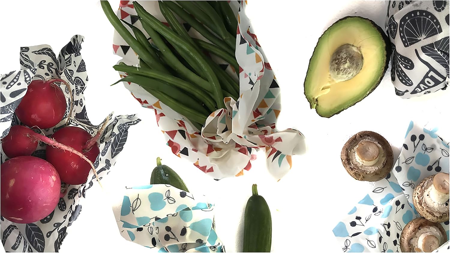 OurWay Beeswax Wraps 1 X-Large Reusable Food Storage Wrap (Green Apples) image 2