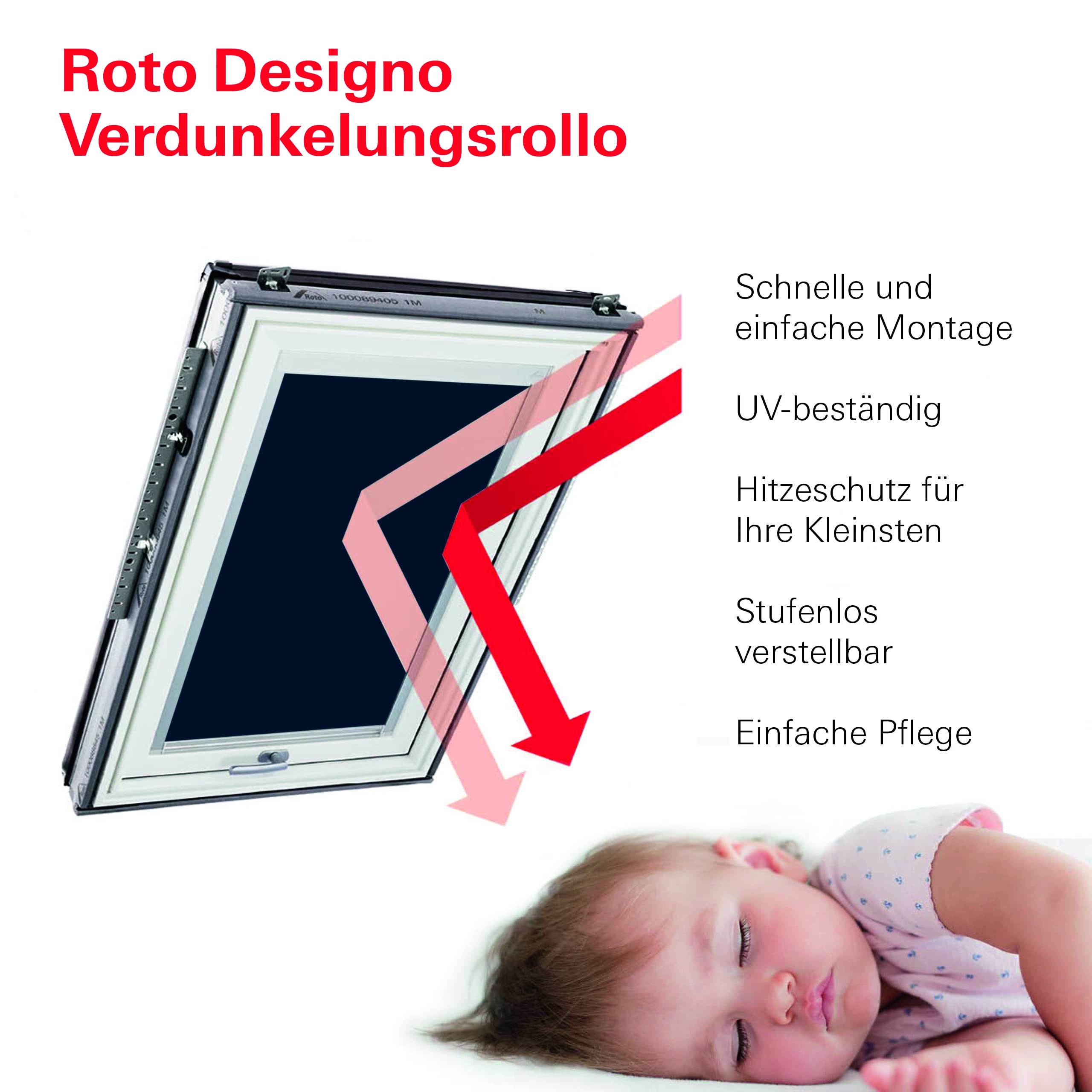 Original Roto Verdunkelungsrollo ZRV - Nahezu vollständige Verdunkelung - Führungsschiene Silber - Für Dachfenster der Baureihe Q - Größe 094/140 | 09/14 - Stofffarbe Blau