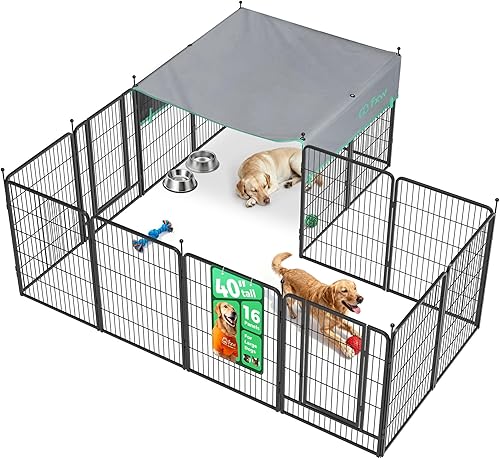Miniatura 26 de FXW Corralito Instantáneo Sin Correa para Perros, Valla Portátil para Mascotas para Exteriores, Viajes en RV y Campamento, 40 pulgadas, 16 Paneles
