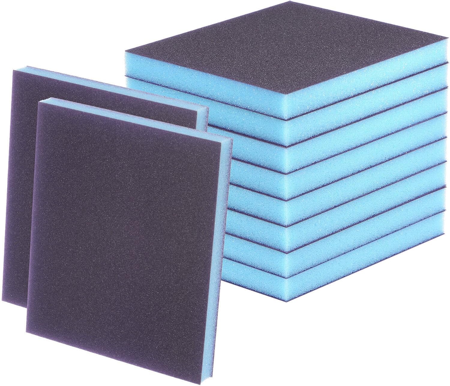Toolparts And Accessories 10pcs Sanding Sponge Blocks 800-1000 Grits Hand Block 120x100x12mm Blue&Purple (#CN#130824-04171)